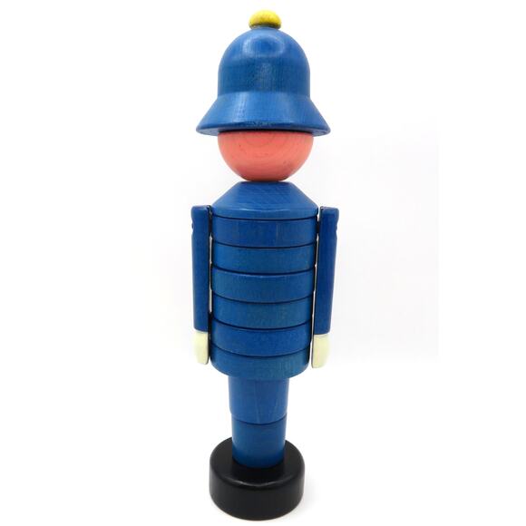 Vintage Czechoslovakia Wooden Stacking Policeman Toy Mid Century Modern Figure - Picture 5 of 10